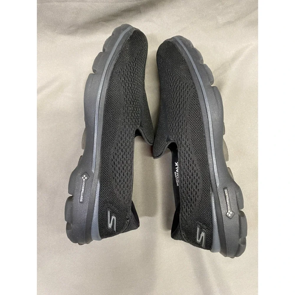 Skechers Go Walk 3 Black Mesh Slip On Goga Mat Women's Shoes Size 7.5
